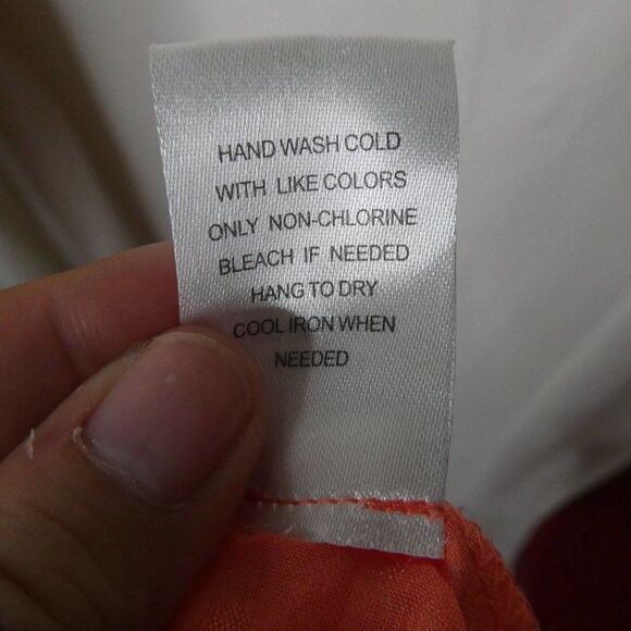 Daniel Rainn Swiss Dot Keyhole Sleeveless Blouse S Tangerine - Picture 3 of 11